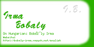 irma bobaly business card